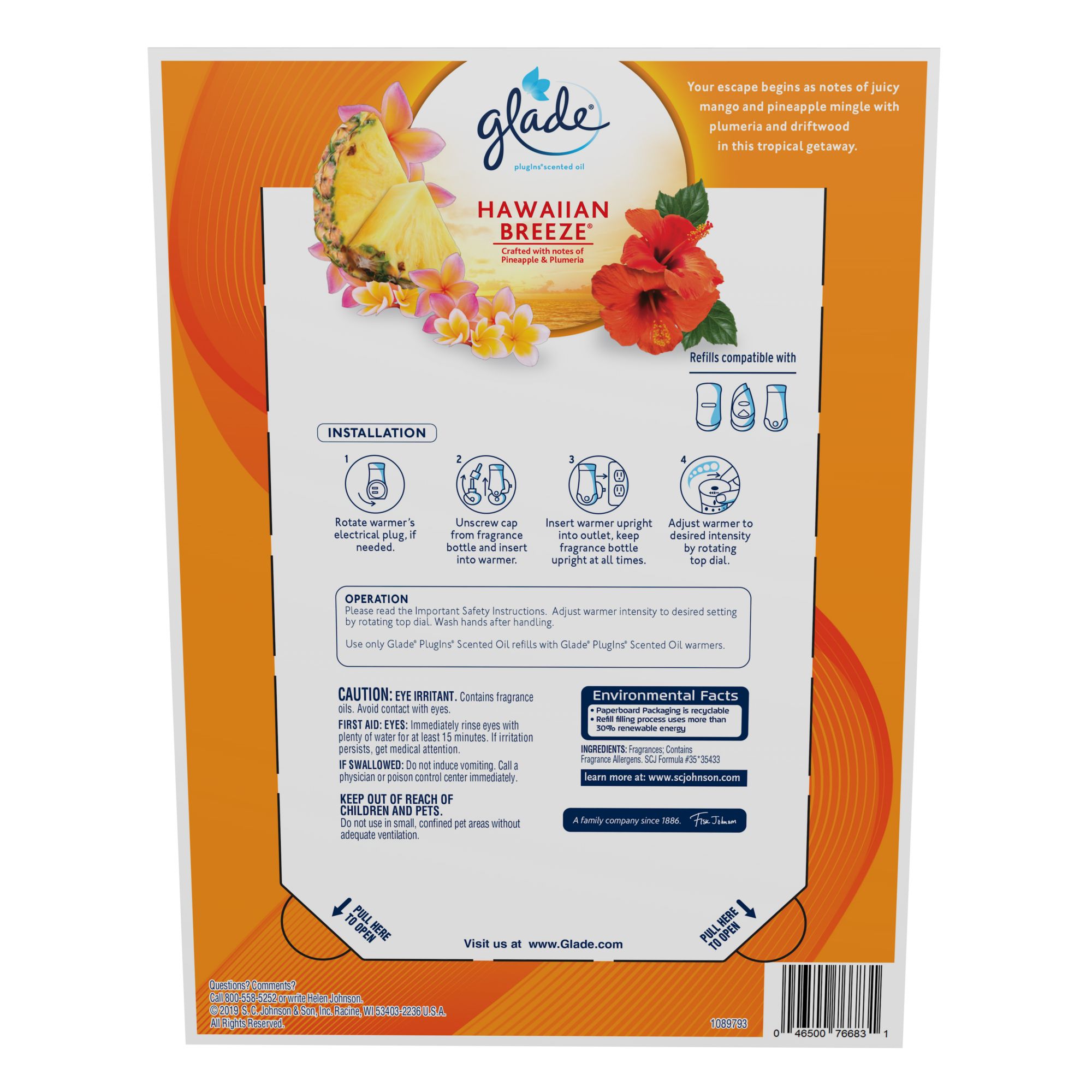 Glade® PlugIns® Hawaiian Breeze™ Scented Oil Air Freshener Refills, 2 ct /  0.67 fl oz - City Market