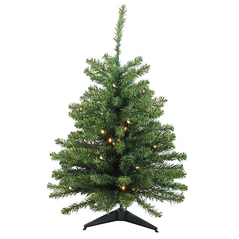 Northlight 3' Pre-Lit Green Medium Canadian Pine Artificial Christmas Tree - Clear LED Lights