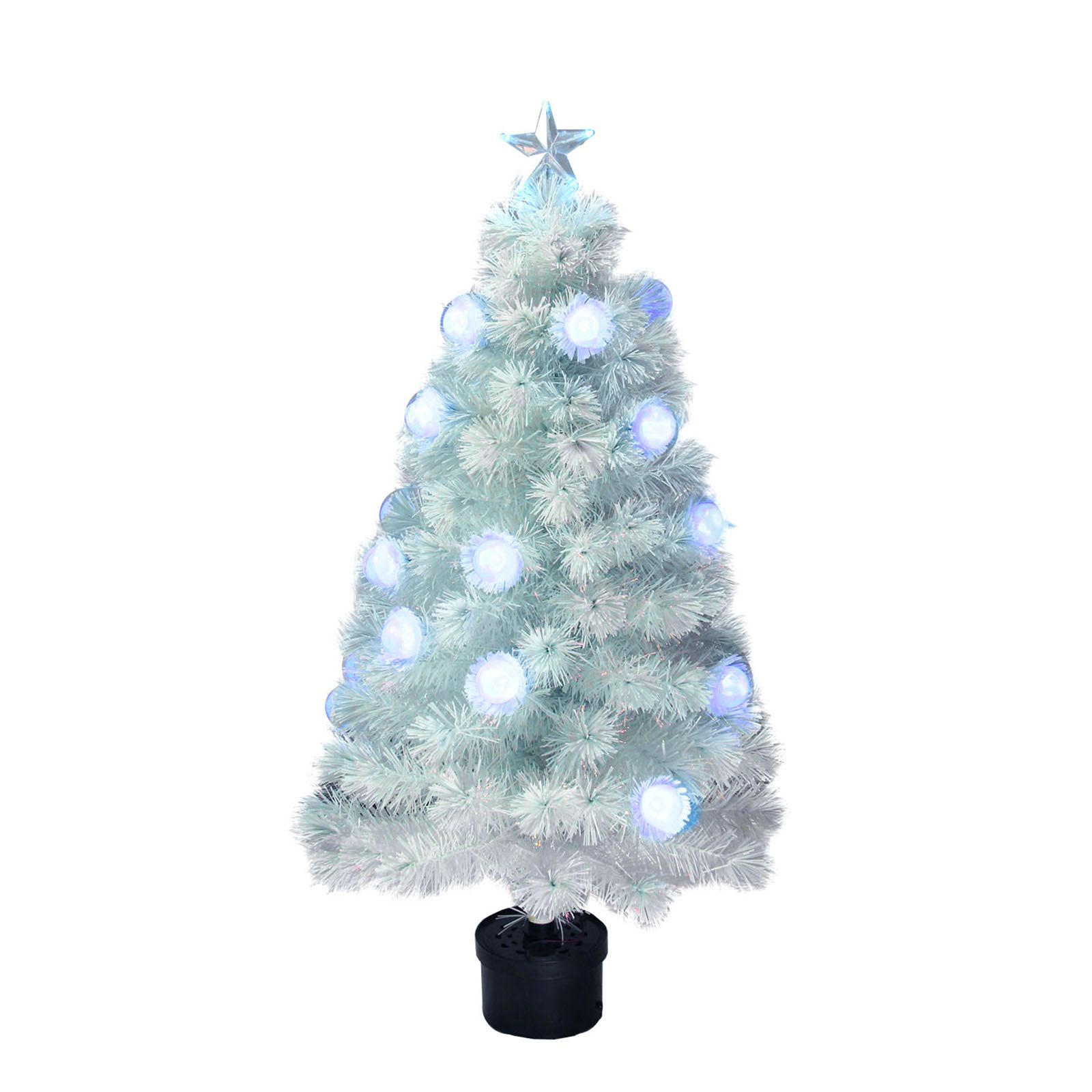 Fiber optic deals white christmas tree