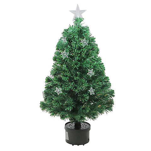 Northlight 3' Pre-Lit Fiber Optic Artificial Christmas Tree with Stars