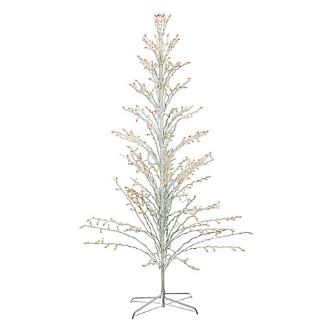 Northlight 6' White Lighted Christmas Cascade Twig Tree Outdoor Decoration - Clear Lights