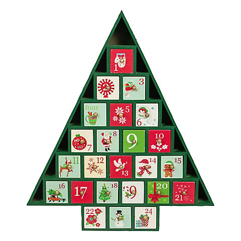 Northlight 15 Green Tree Shaped Christmas Advent Calendar Decoration