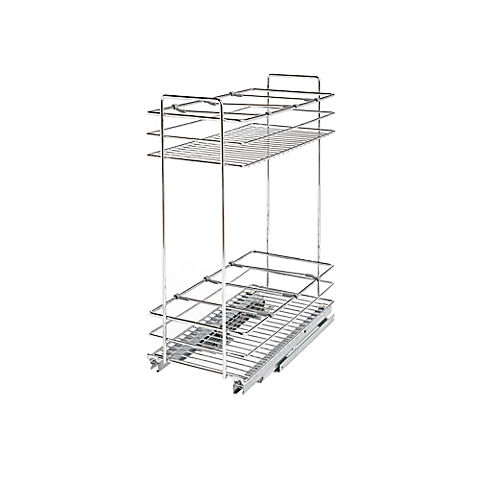 NewAge Home Cabinet Organizer Steel Pull Out Double Basket