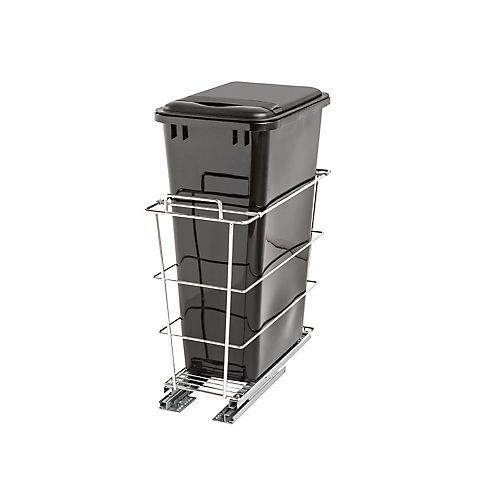 NewAge Home Cabinet Organizer Steel Pull Out Basket with Plastic Bin