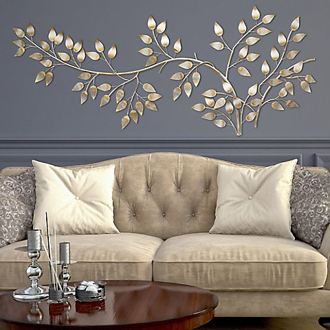 Stratton Home Decor Flowing Leaves Wall Decor - Brushed Gold