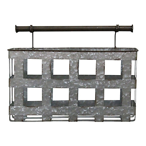 Stratton Home Decor Metal Wall Basket  - Galvanized