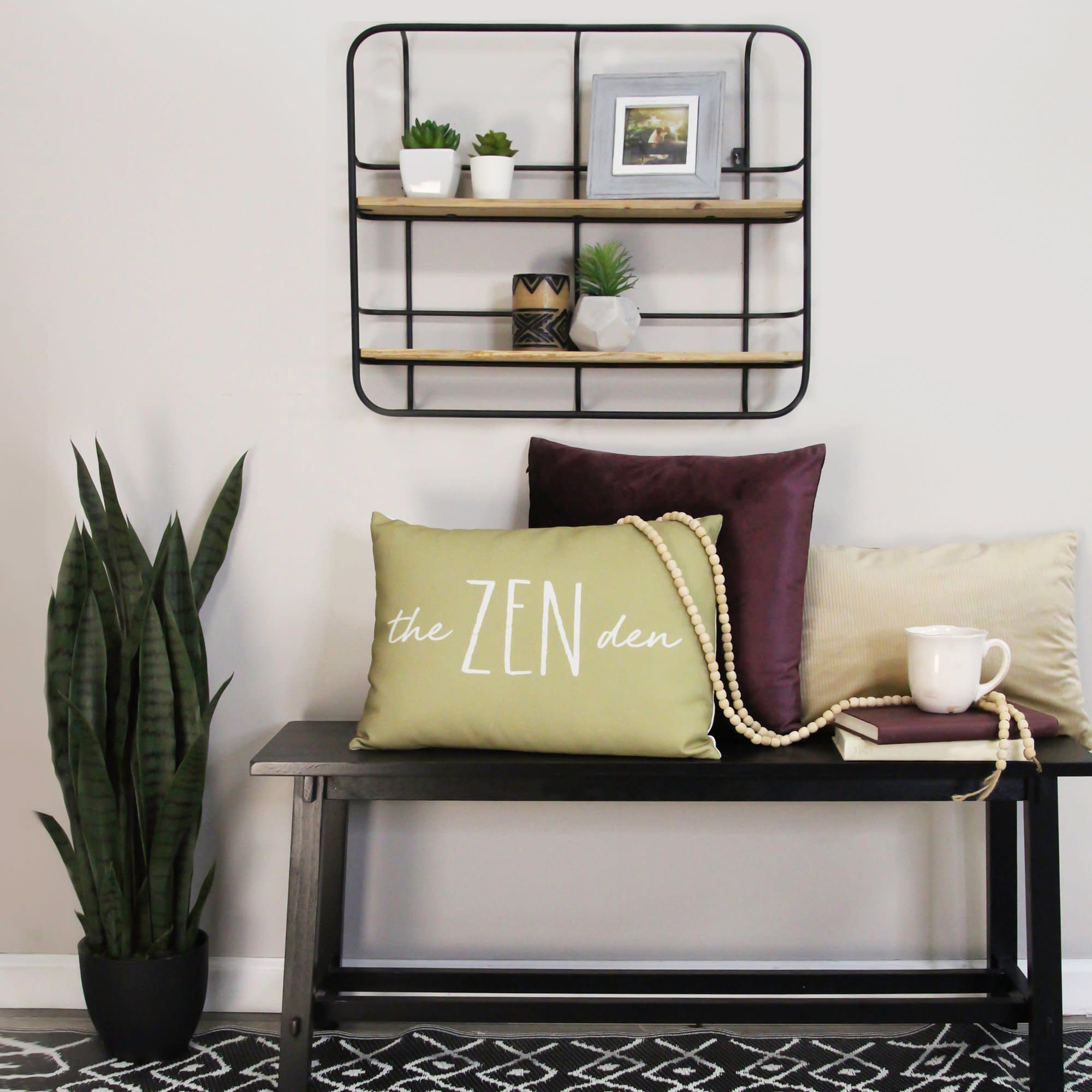 zen shelf decor