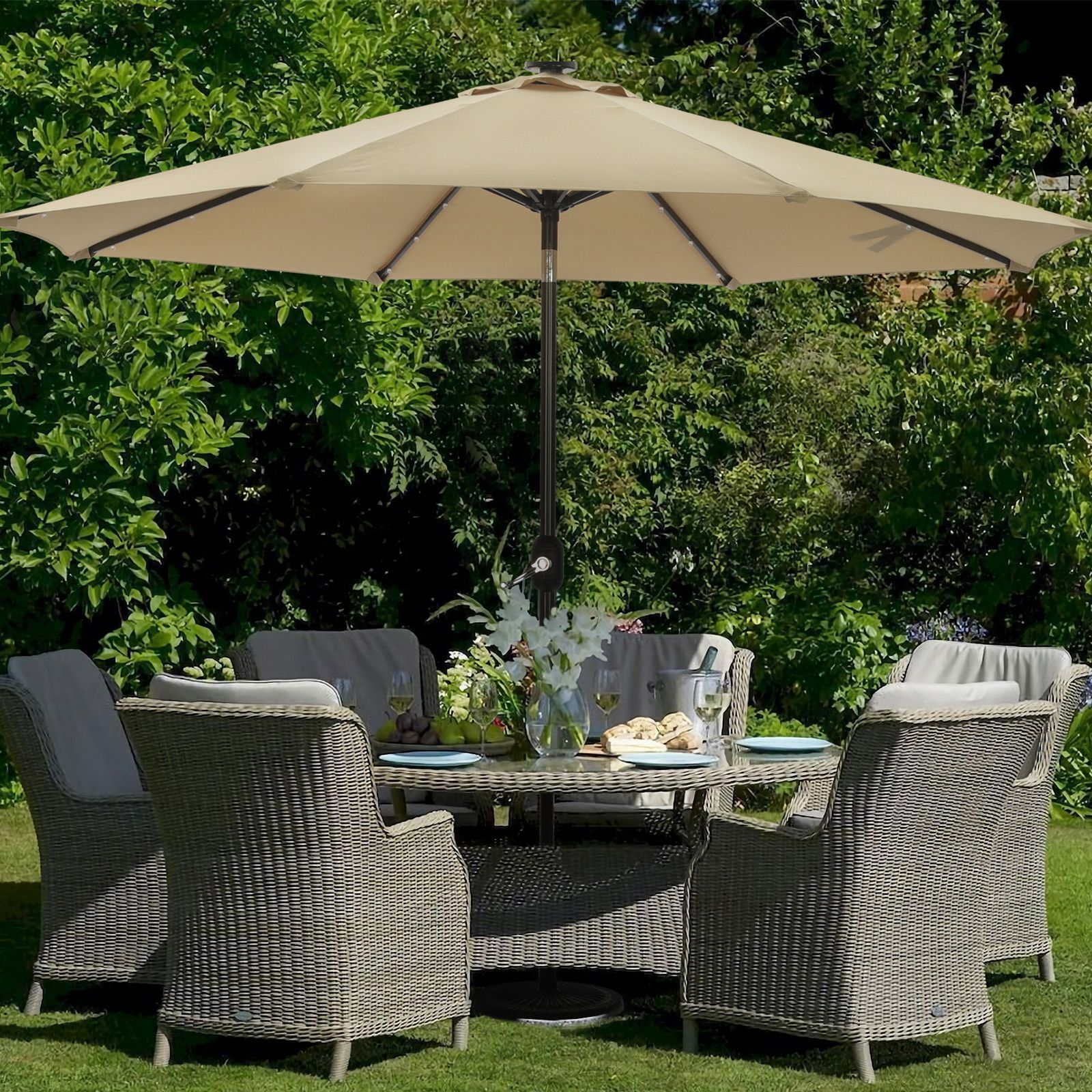 Garden discount bench umbrella