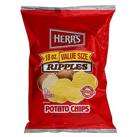 HERR'S Ripple Potato Chips, 18 oz.