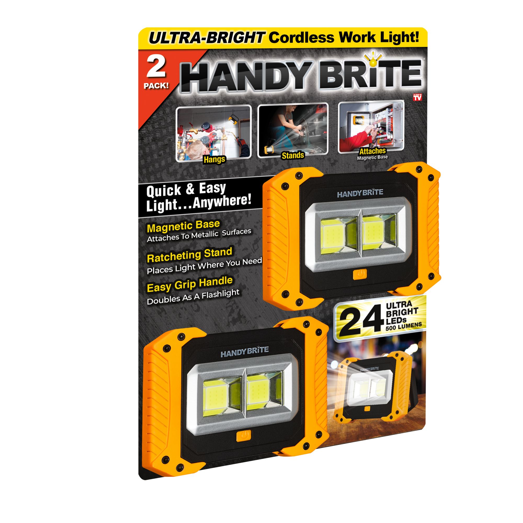 BRIGHTLIVING LED Magnetic Work Light, 2-Pack