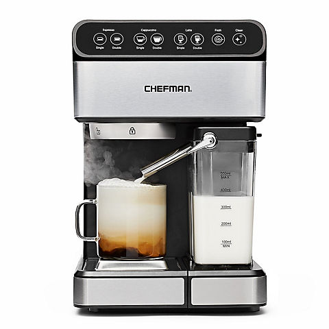 Chefman 6-In-1 Digital 15-Bar Pump Espresso Machine with Integrated Milk Frother