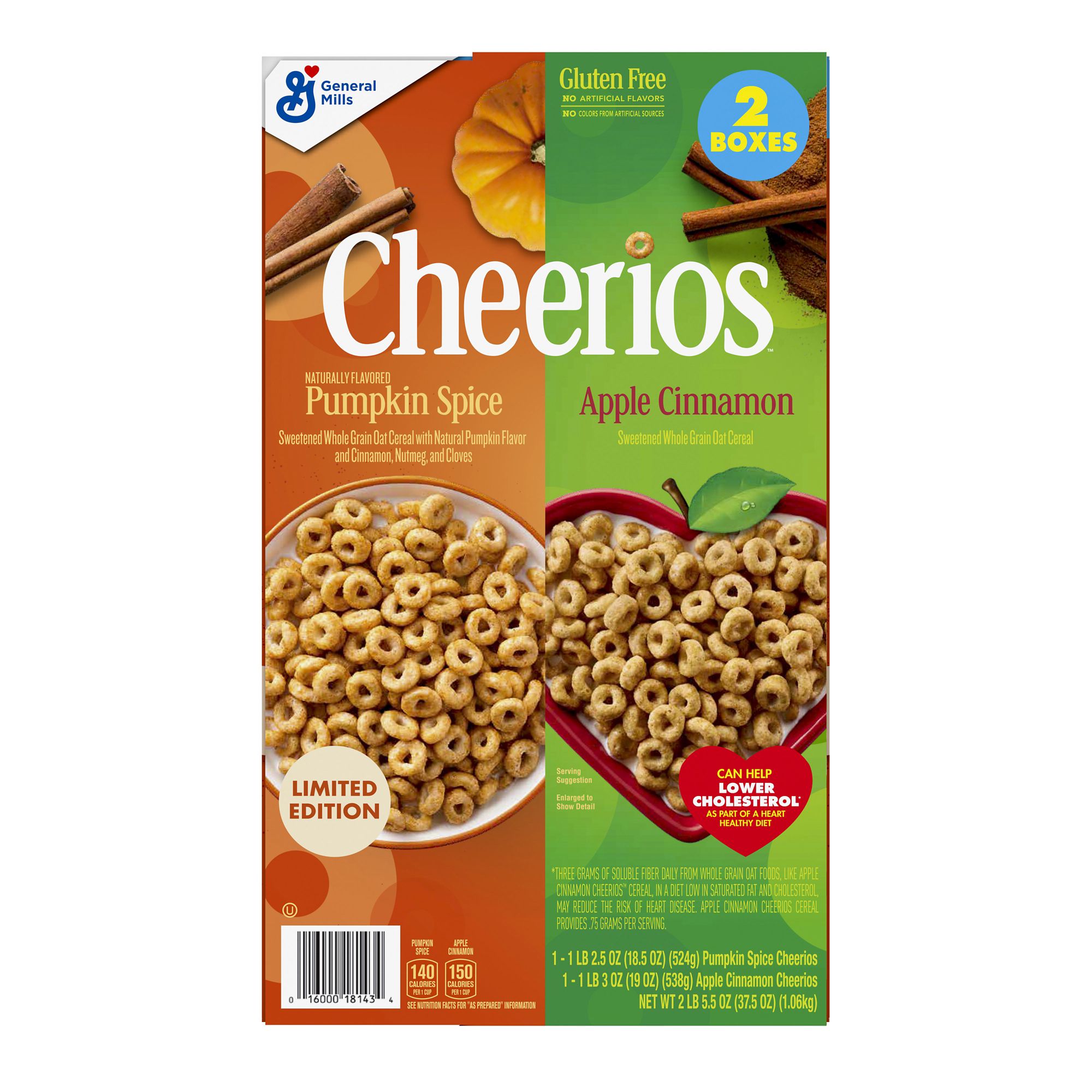 Pumpkin Spice and Apple Cinnamon Cheerios Cereal, 2 pk.