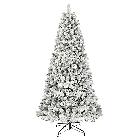 Puleo International 6' Flocked Virginia Pine Christmas Tree with Stand