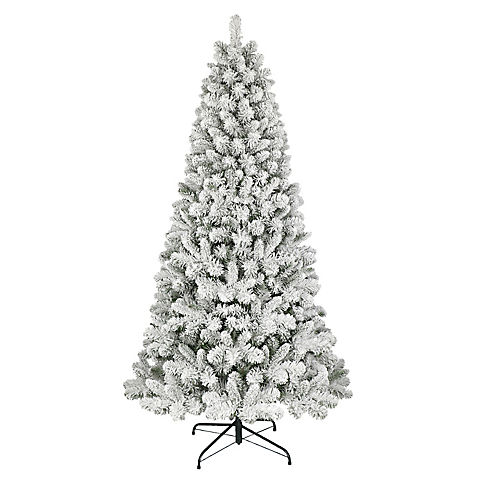 Puleo International 7.5' Flocked Virginia Pine Artificial Christmas Tree with Stand