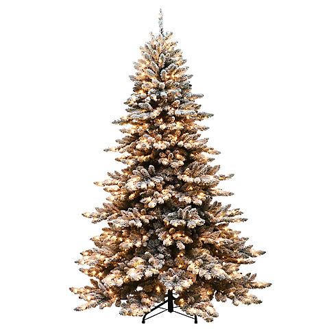 Puleo International 9' Flocked Royal Majestic Spruce Pre-Lit Tree with 800 ct. Lights