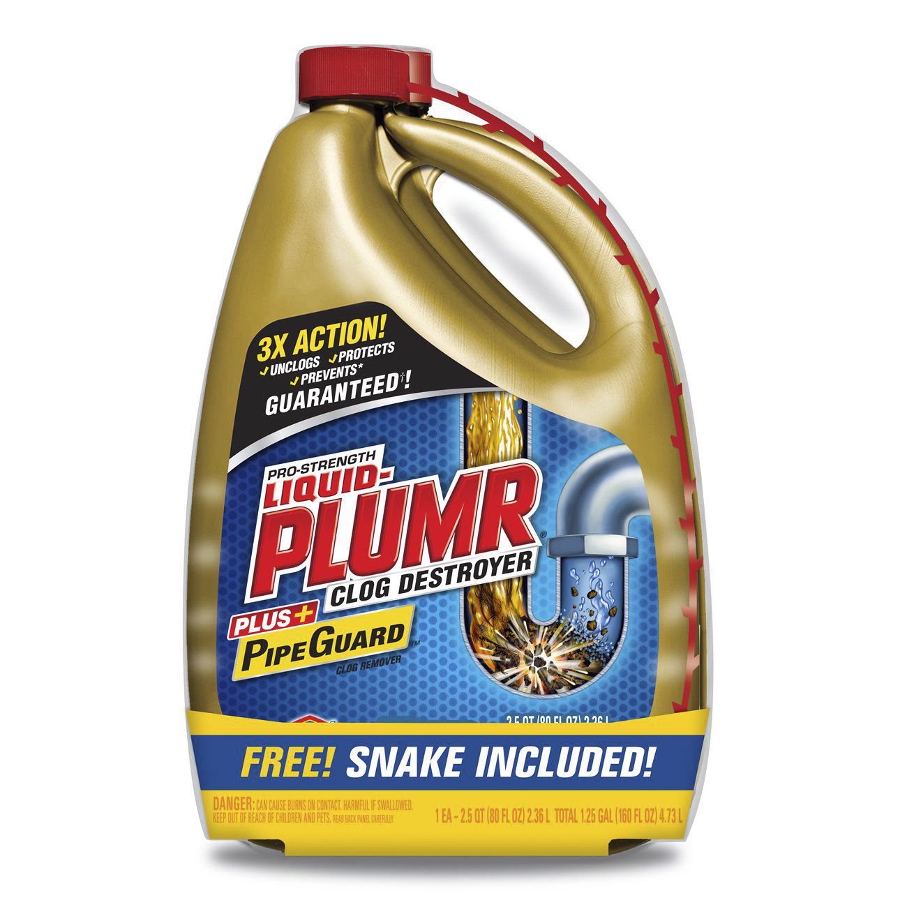 Liquid-Plumr Hair Clog Eliminator, Liquid Drain Cleaner, 16 Ounces