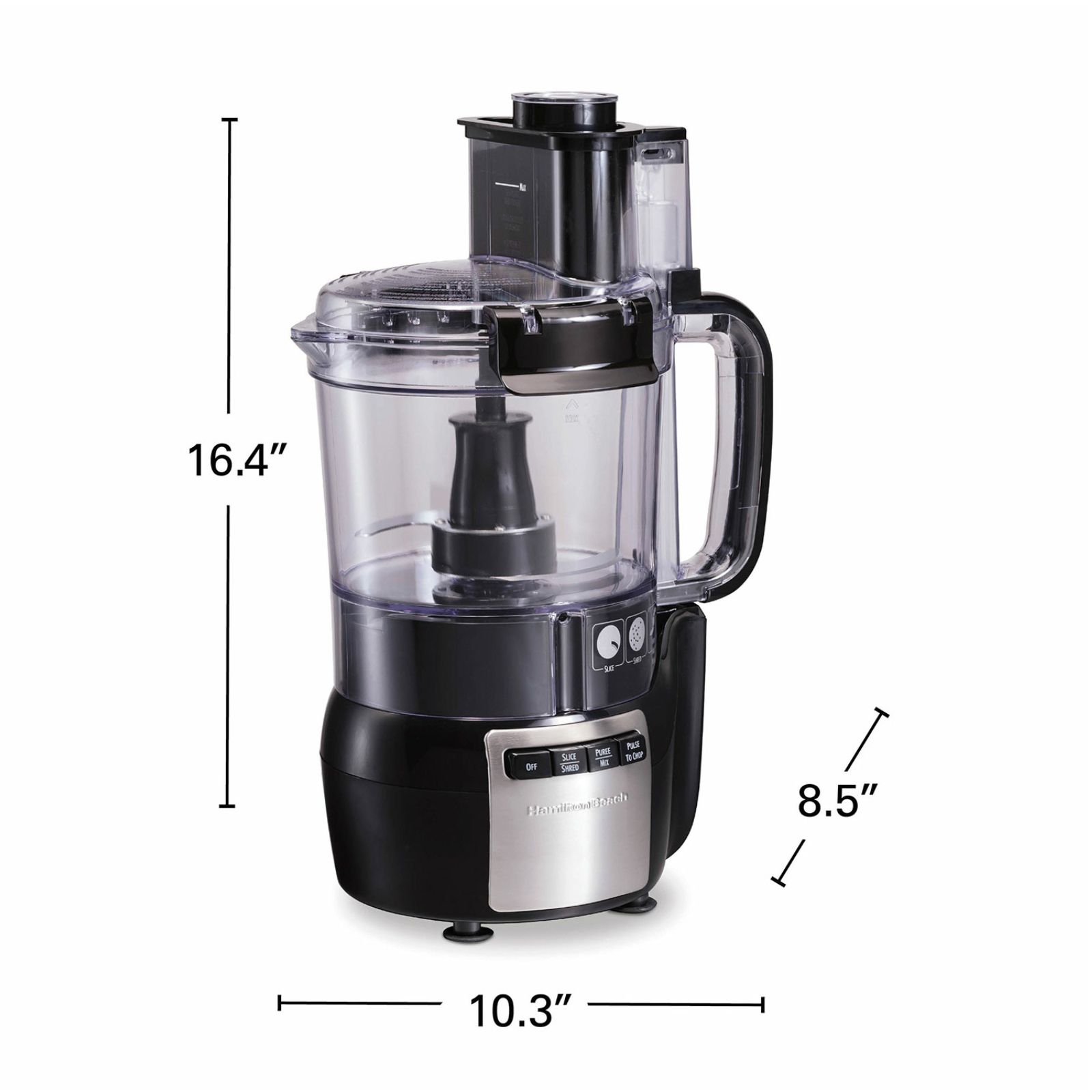 Hamilton Beach 10-Cup Food Processor with Compact Storage, Black