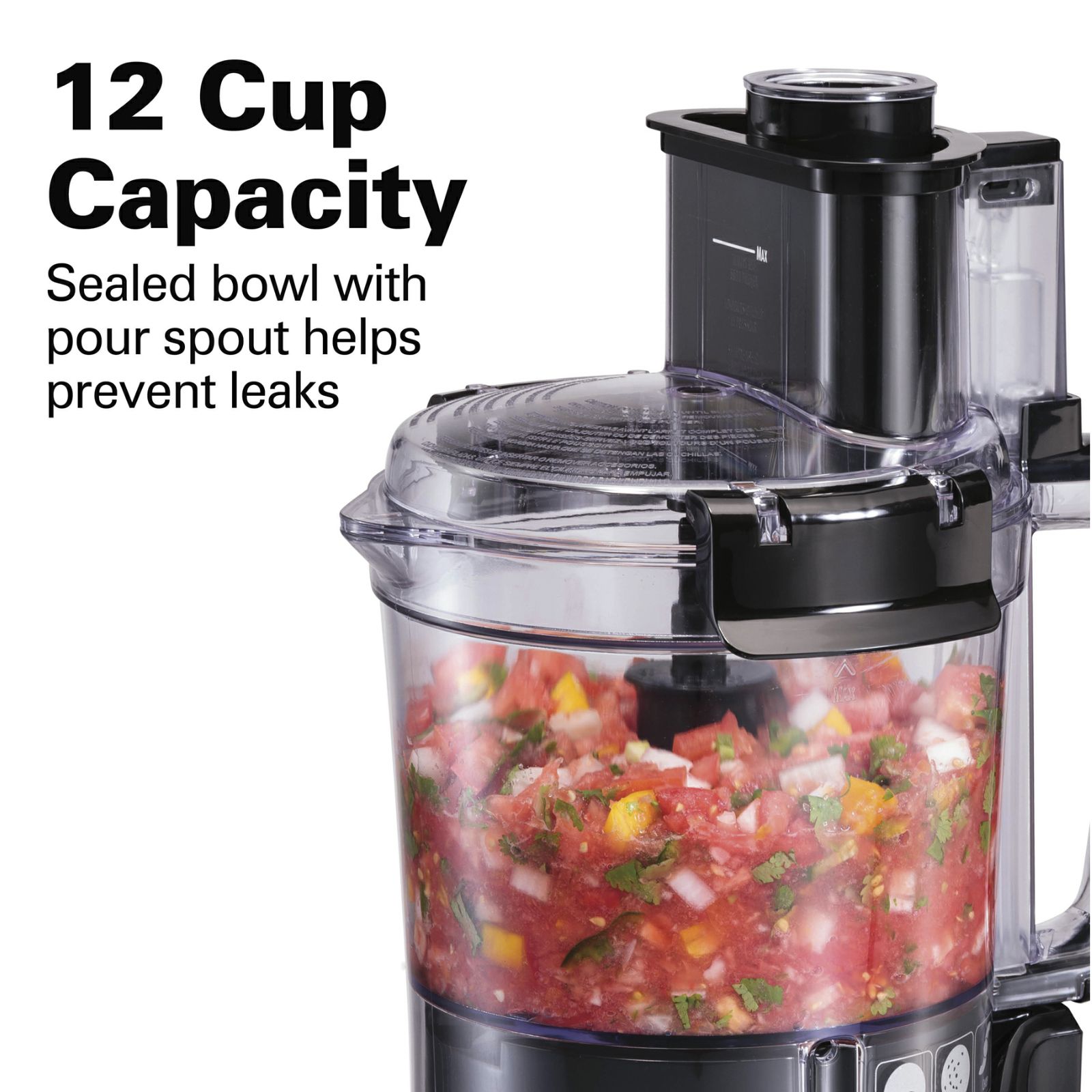 Hamilton Beach 12 Cup Stack And Snap Food Processor - Black