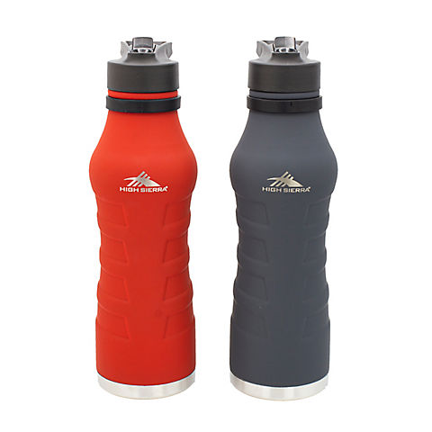 High Sierra Stainless Steel Hydration Bottle with Rubber Coated Finish, 2 pk. - 32 oz.