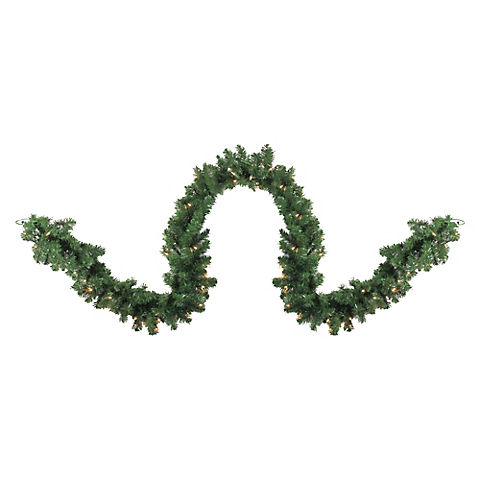 Northlight 9' x 10" Pre-Lit Pine Artificial Christmas Garland - Clear Dura-Lit Lights