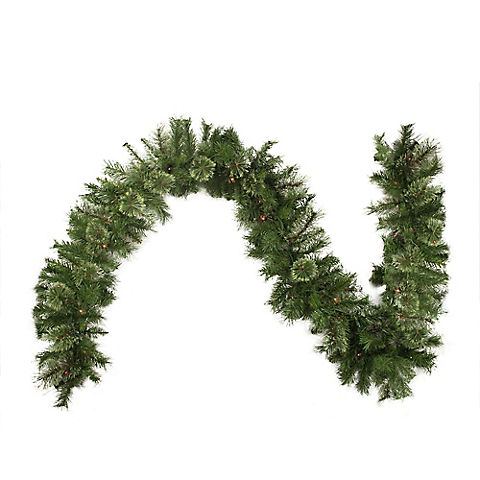 Northlight 9' x 10" Pre-Lit Mixed Cashmere Pine Artificial Christmas Garland - MultiColor Lights