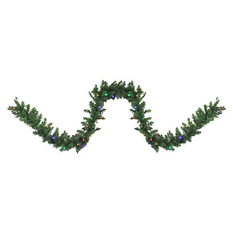 Northlight 9' x 10" Pre-Lit Northern Pine Artificial Christmas Garland - Multi-Color LED Lights