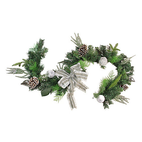 Northlight 6' x 11" Bow and Pine Cone Artificial Christmas Garland - Unlit