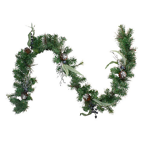 Northlight 6' x 12" Pine and Blueberries Artificial Christmas Garland - Unlit