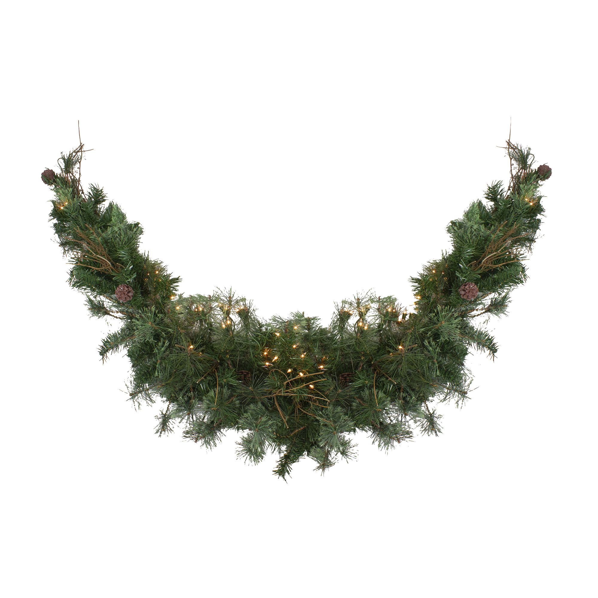 Northlight 72 Pre-Lit Country Mixed Pine Artificial Christmas Swag - Clear  Lights