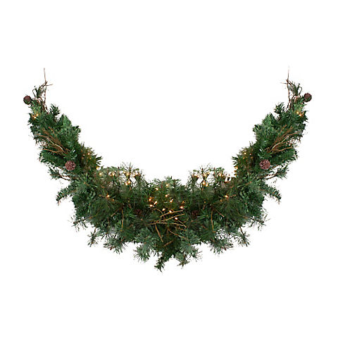 Northlight 72" Pre-Lit Country Mixed Pine Artificial Christmas Swag - Clear Lights