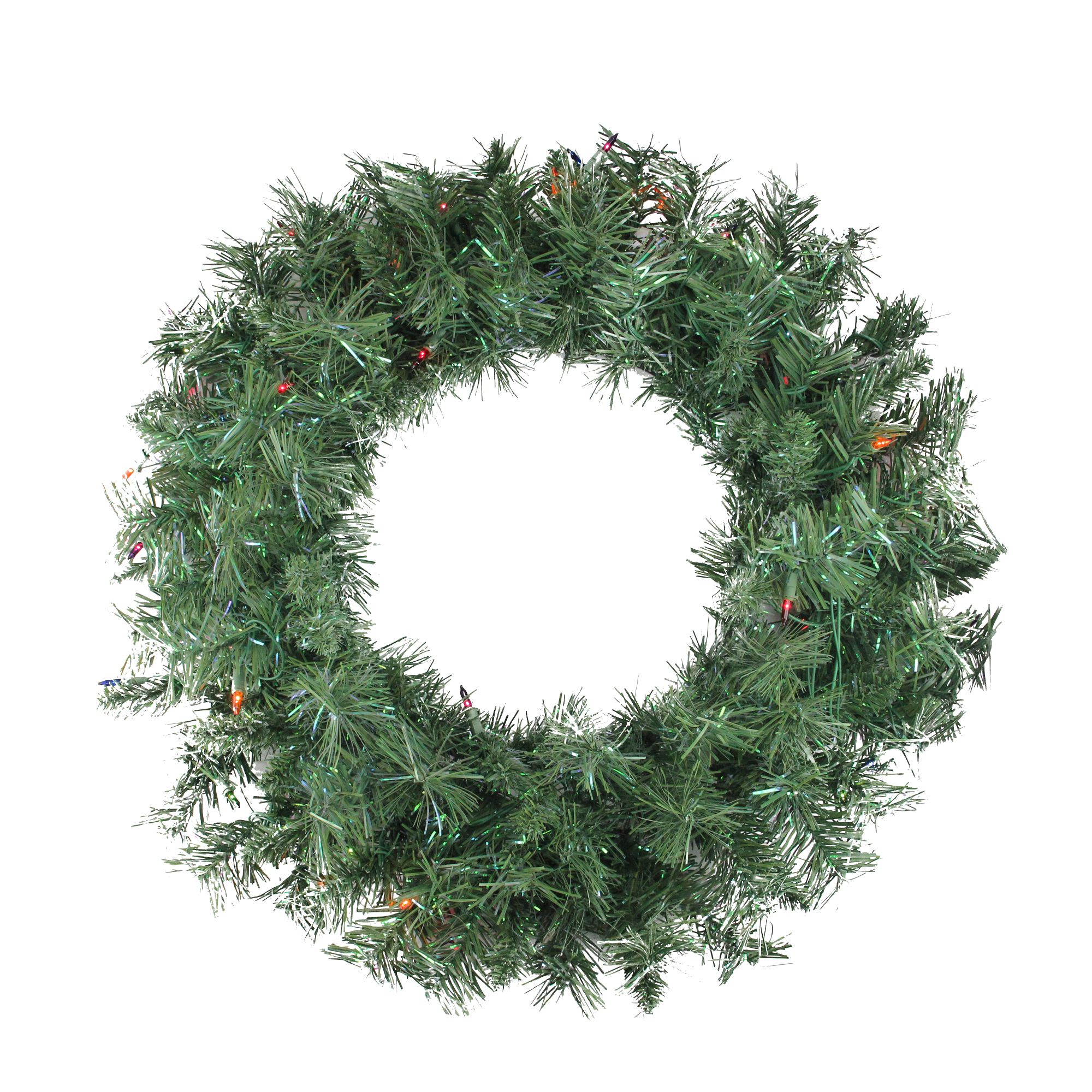 Northlight 24 Pre-lit Minetoba Pine Artificial Christmas Wreath - Multi  Lights