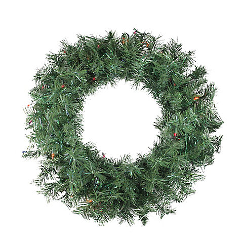 Northlight 24" Pre-lit Minetoba Pine Artificial Christmas Wreath - Multi Lights