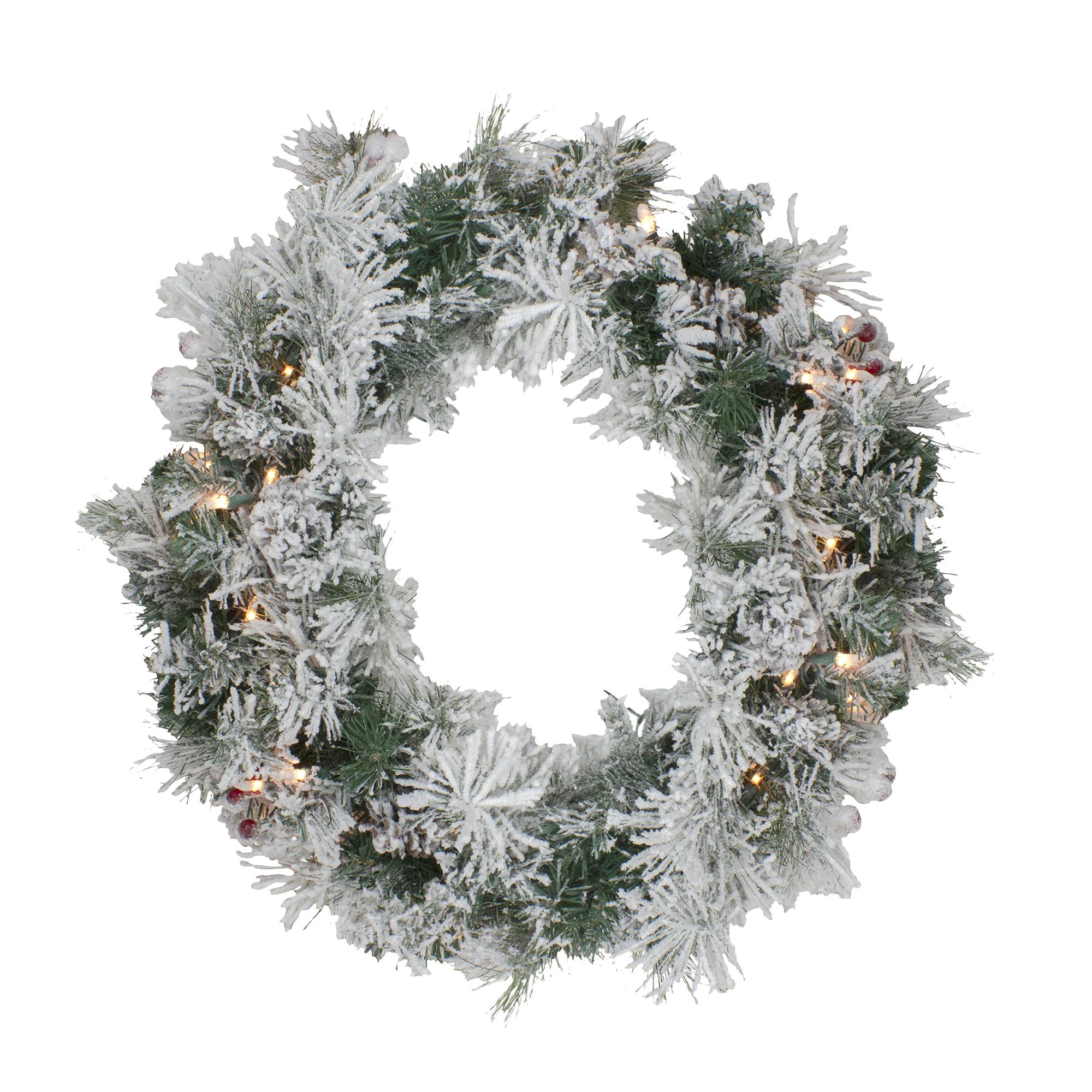 Northlight 24-in Indoor White Pine Artificial Christmas Wreath in the  Artificial Christmas Wreaths department at