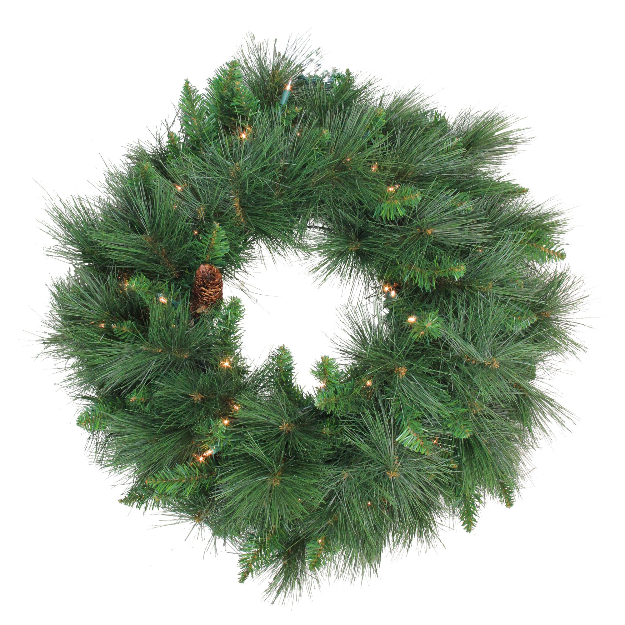 Northlight 24 Pre-Lit Snow White Artificial Christmas Wreath - Clear Lights