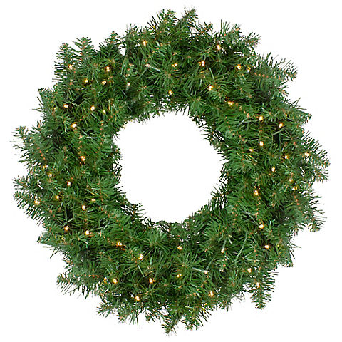 Northlight 24" Pre-Lit Whitmire Pine Artificial Christmas Wreath -  Warm White LED Lights