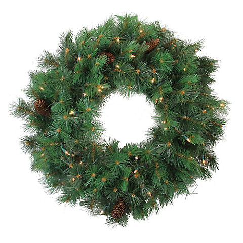 Northlight 24" Pre-Lit Royal Oregon Pine Artificial Christmas Wreath - Clear Lights