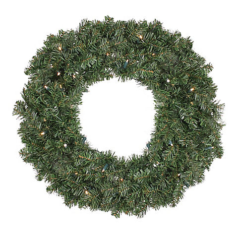 Northlight 24" Pre Lit LED Canadian Pine Artificial Christmas Wreath - Clear Lights