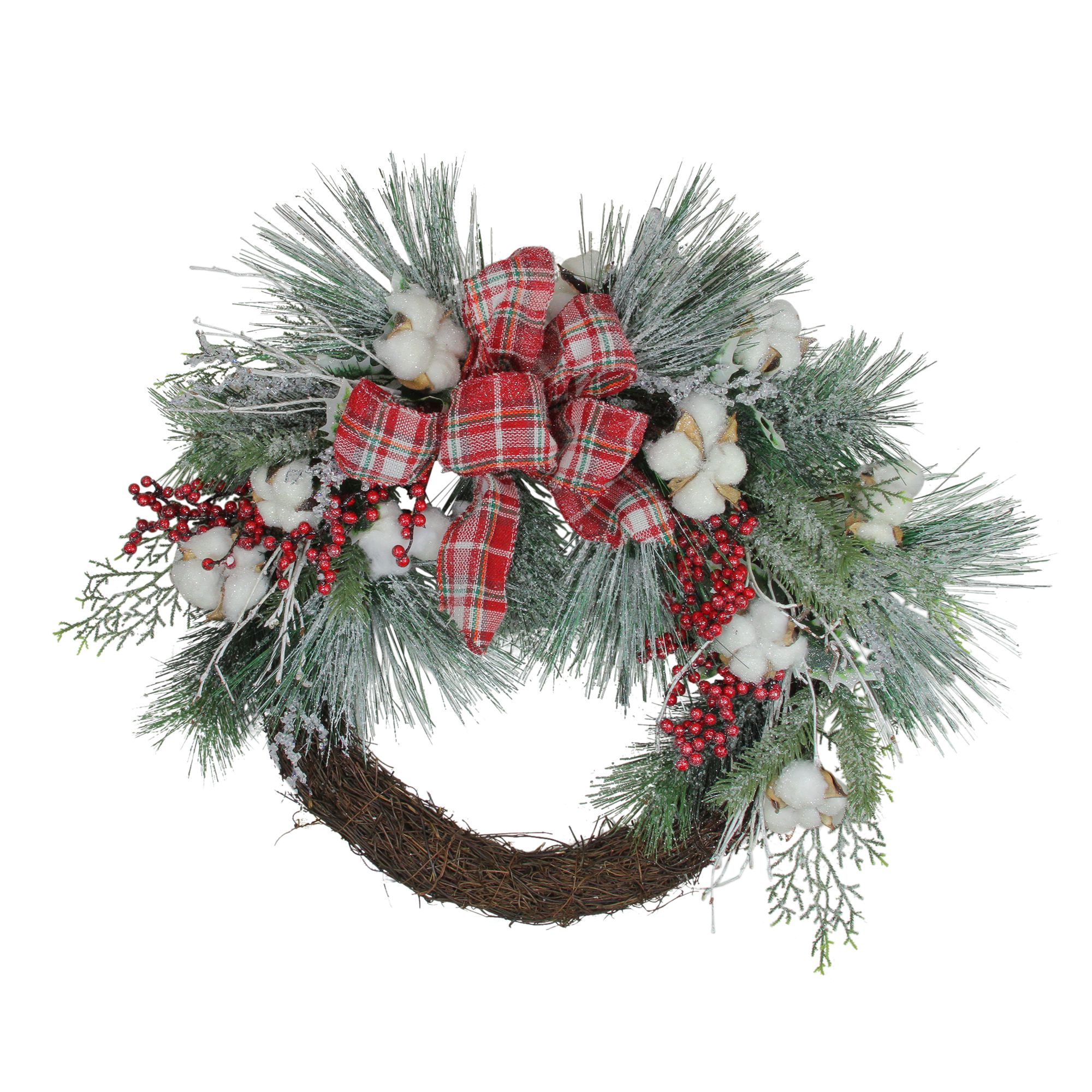 24 Red Berry Wreath Unlit