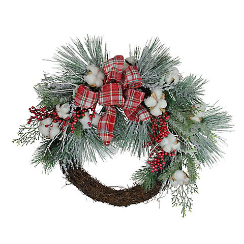 Northlight 24" Holly Berry Red and Green Artificial Christmas Wreath - Unlit