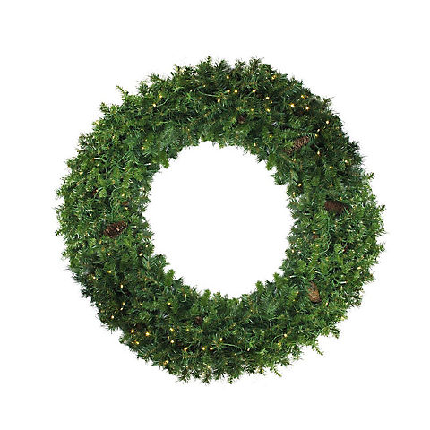 Northlight 6' Pre-Lit Dakota Red Pine Commercial Artificial Christmas Wreath - Clear Dura Lights