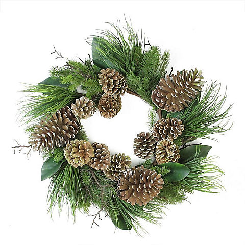 Northlight 28" Pine Cones and Foliage Christmas Wreath - Unlit