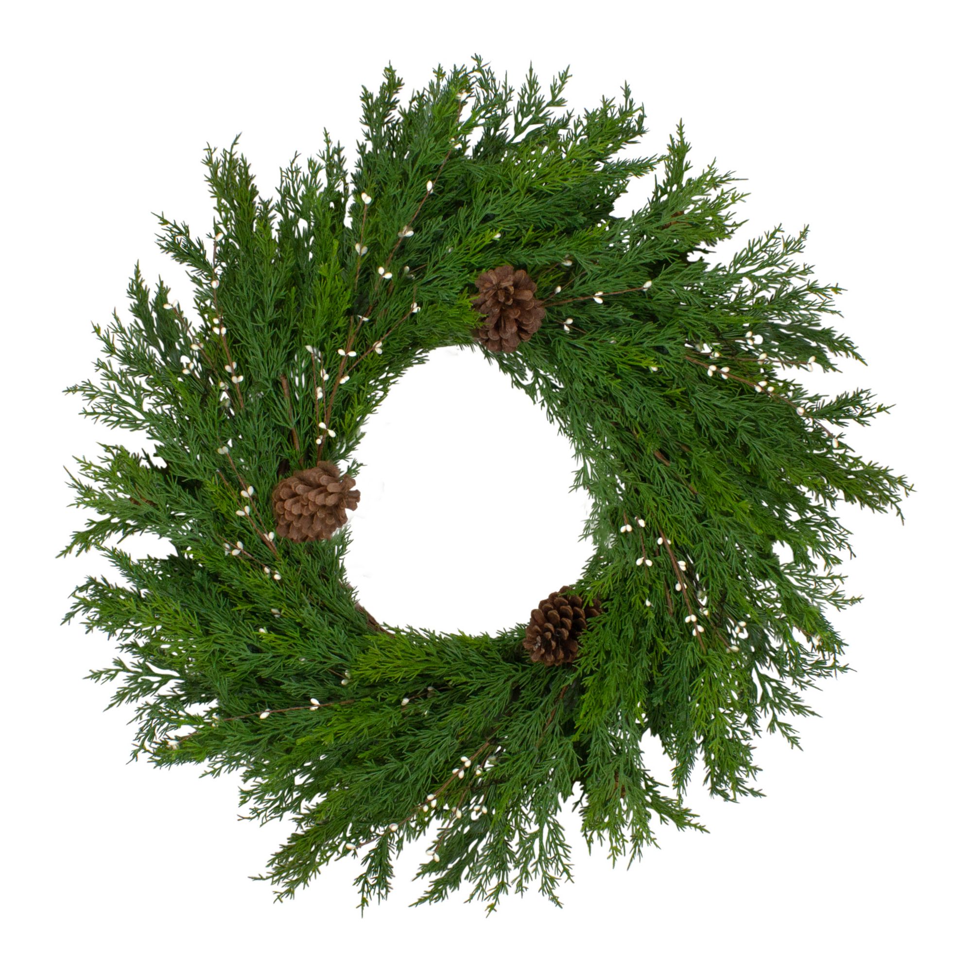 Northlight 25 in. Green Unlit Artificial Pine Heart Shaped Wreath