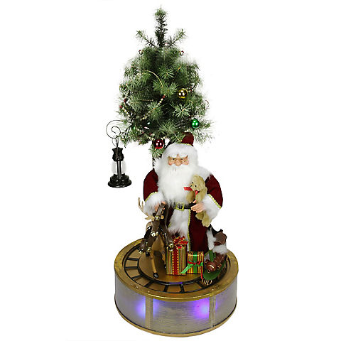 Northlight 48" Musical LED Lighted Santa Claus with Rotating Train Christmas Decor