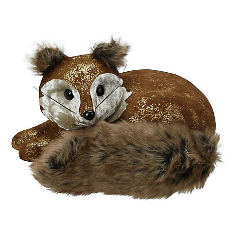 Northlight 16.5" Fox Lying Down Christmas Table Figure - Brown and Gold