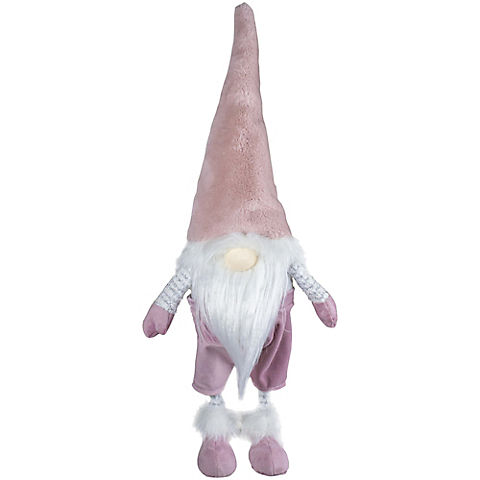 Northlight 20" Bouncy Gnome Standing Figure Christmas Decoration - White and Pink