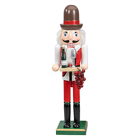 Northlight 15" Grapes Winemaker Christmas Nutcracker Figurine - Red and White