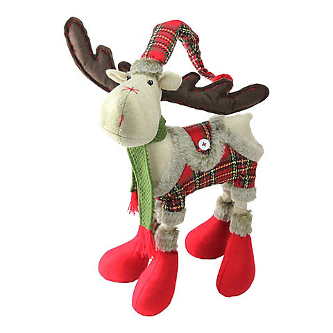 Northlight 25" Nordic Plaid Reindeer Christmas Tabletop Figurine - Red and Green