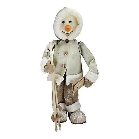 Northlight 21.5" Skiing Snowman Christmas Figure Decoration - White and Brown