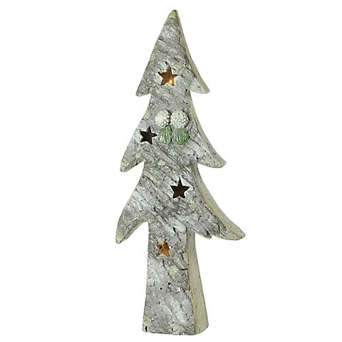 Northlight 30" LED Lighted Glitter Artificial Christmas Tree Tabletop Décor - White and Green