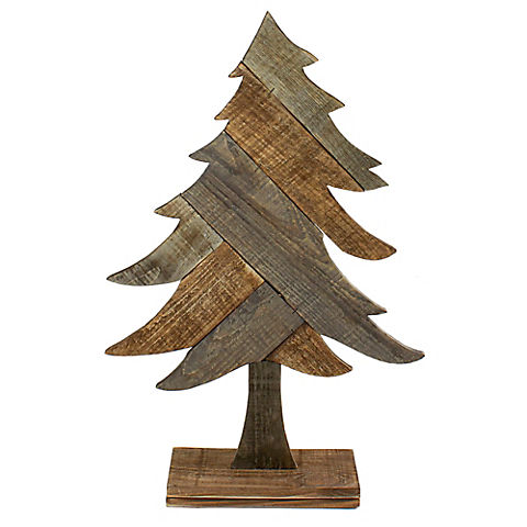 Northlight 23.5" Textured Wood Tabletop Christmas Tree - Brown